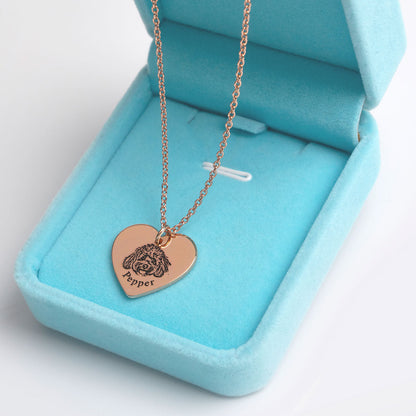 Pet Face Heart Necklace