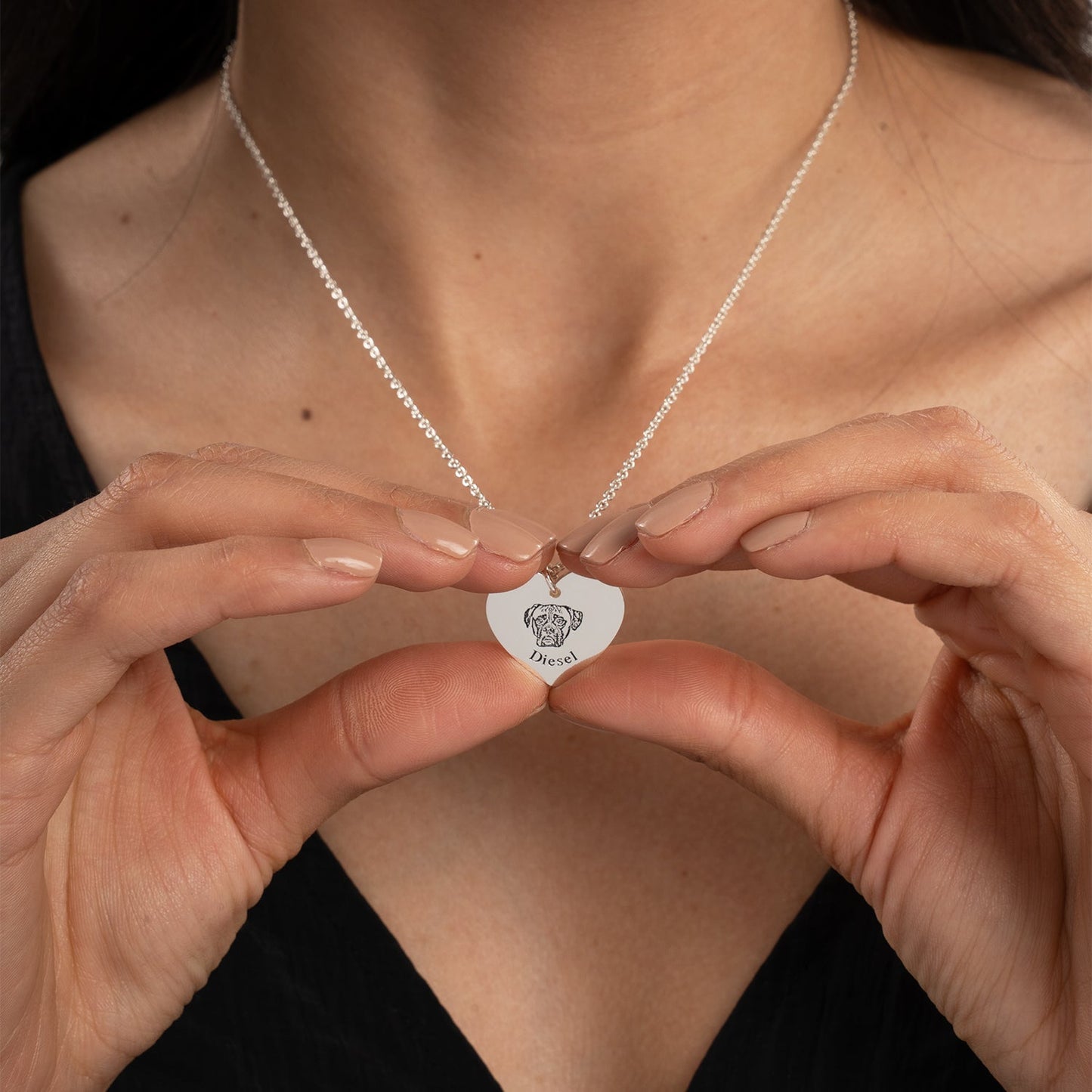 Pet Face Heart Necklace